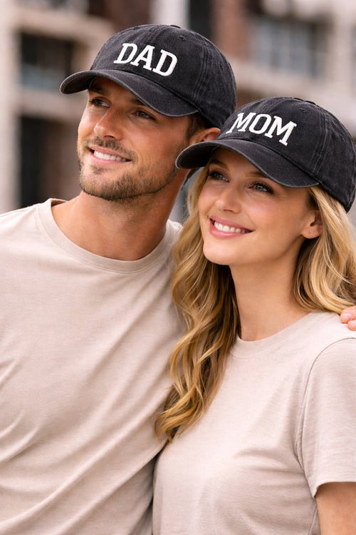 Mom & Dad petjes zwart, set van 2 baseball caps voor zwangerschapsaankondiging
